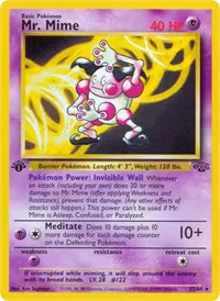 A picture of the Mr. Mime Pokemon card from Jungle